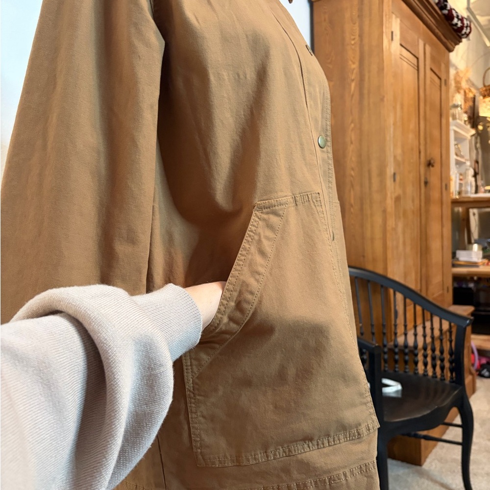 Old Navy Tan Canvas/Barn Jacket with Corduroy Collar - Picture 7 of 13